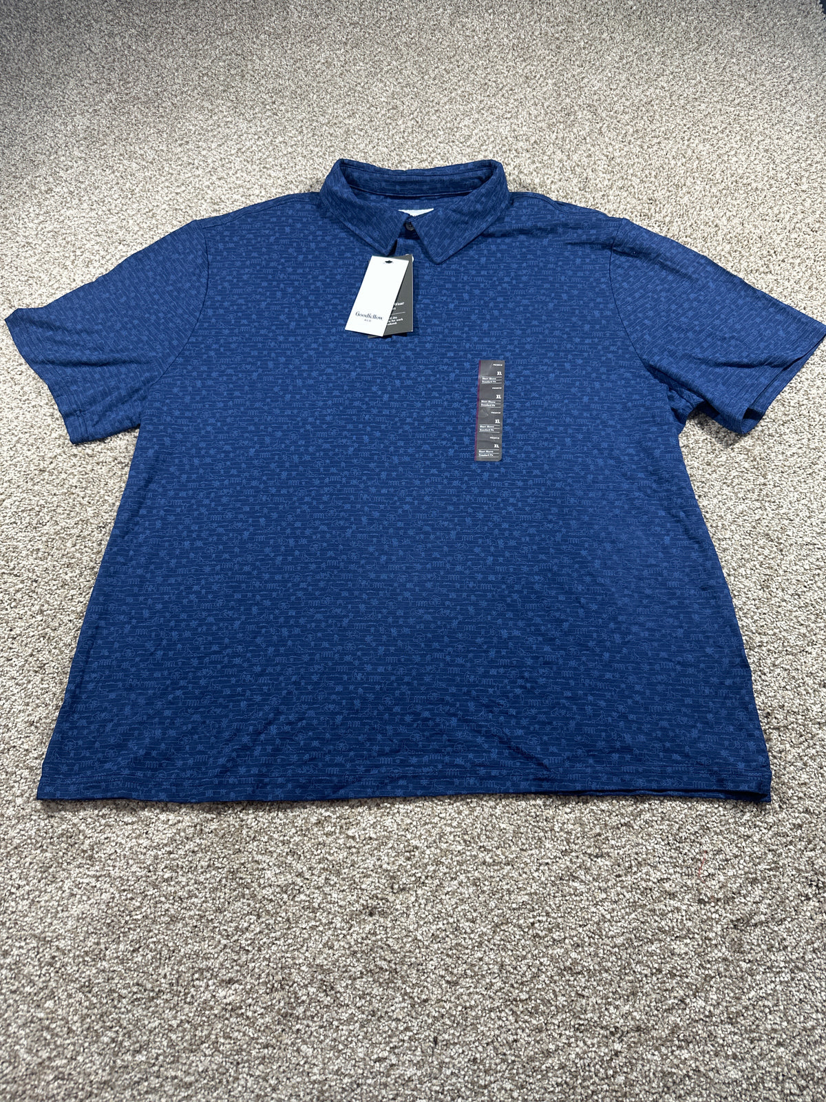 Goodfellow & Co Comfort Wear polo men's XL navy print
