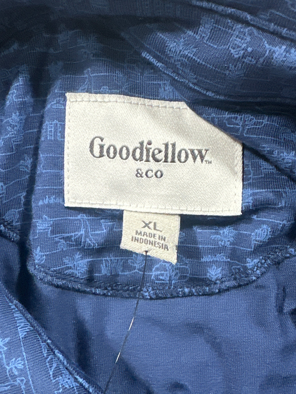 Goodfellow & Co Comfort Wear polo men's XL navy print