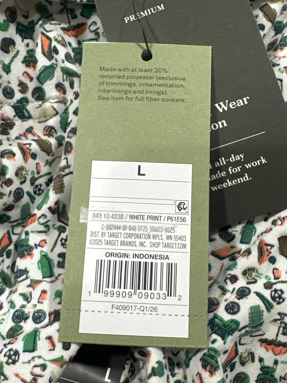 Goodfellow & Co Comfort Wear polo men's large white print