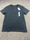 Goodfellow & Co vintage henley T-shirt men's medium charcoal gray