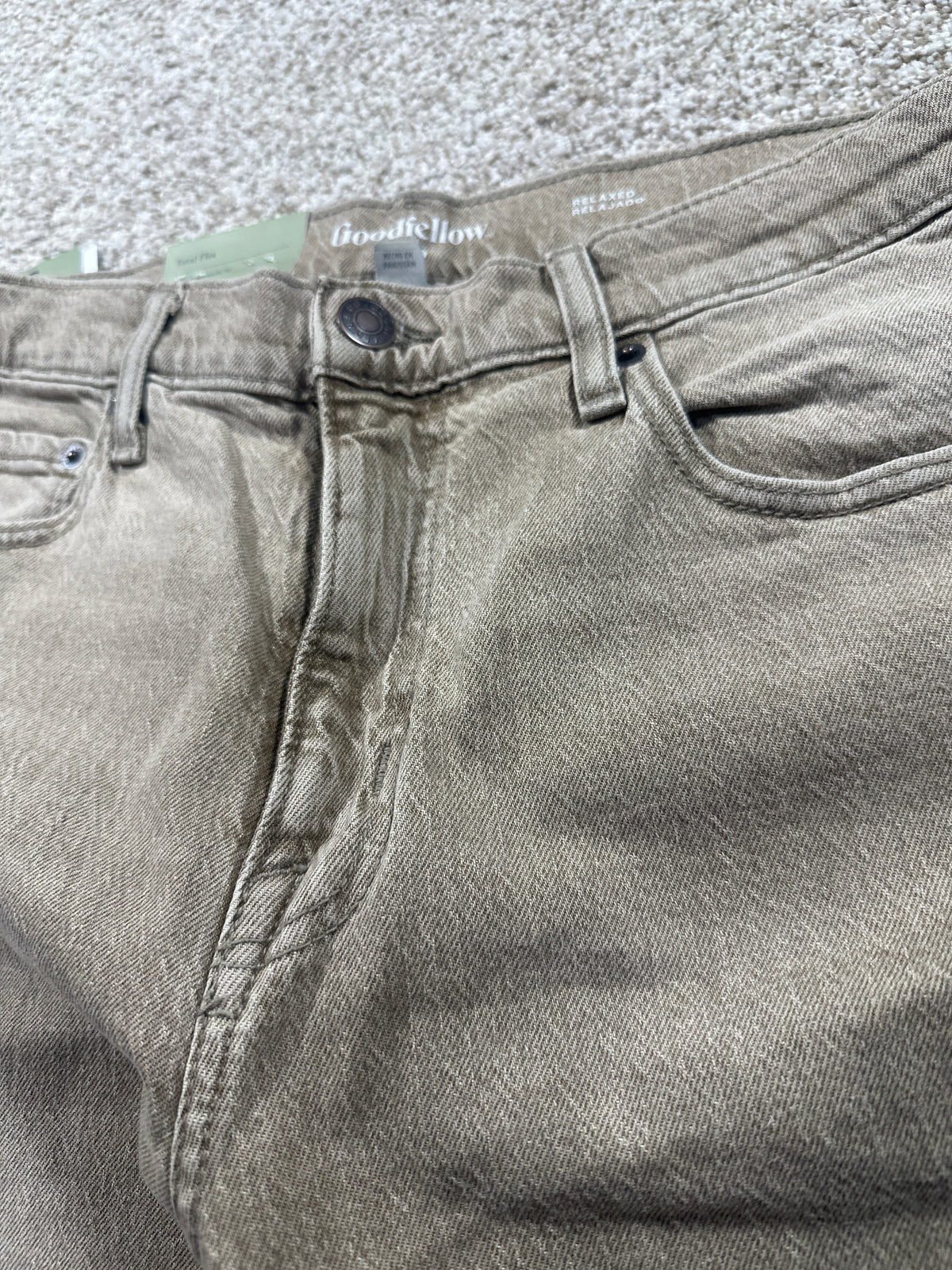 Goodfellow & Co Maverick men's relaxed straight jeans 32x30 beige