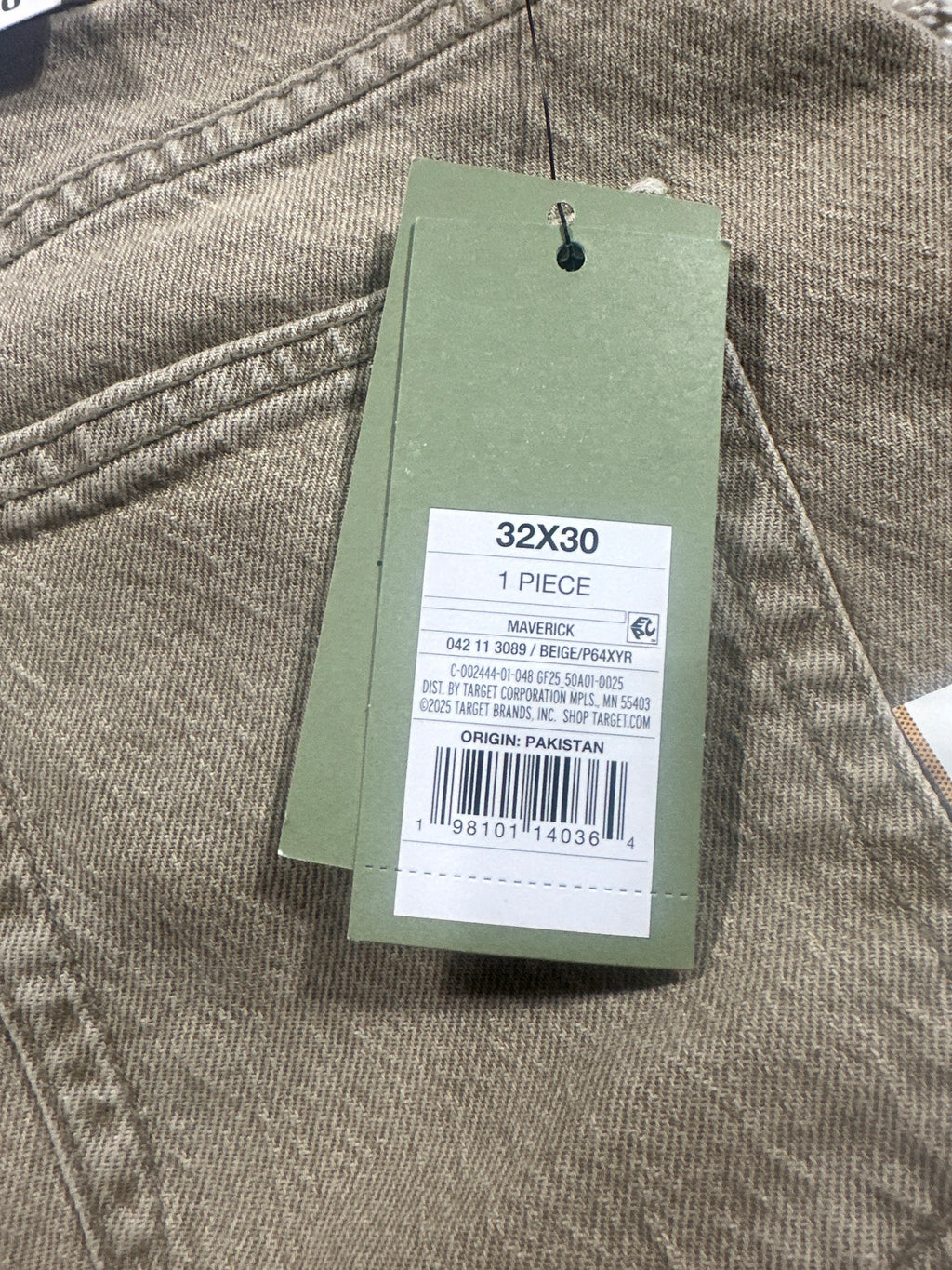 Goodfellow & Co Maverick men's relaxed straight jeans 32x30 beige