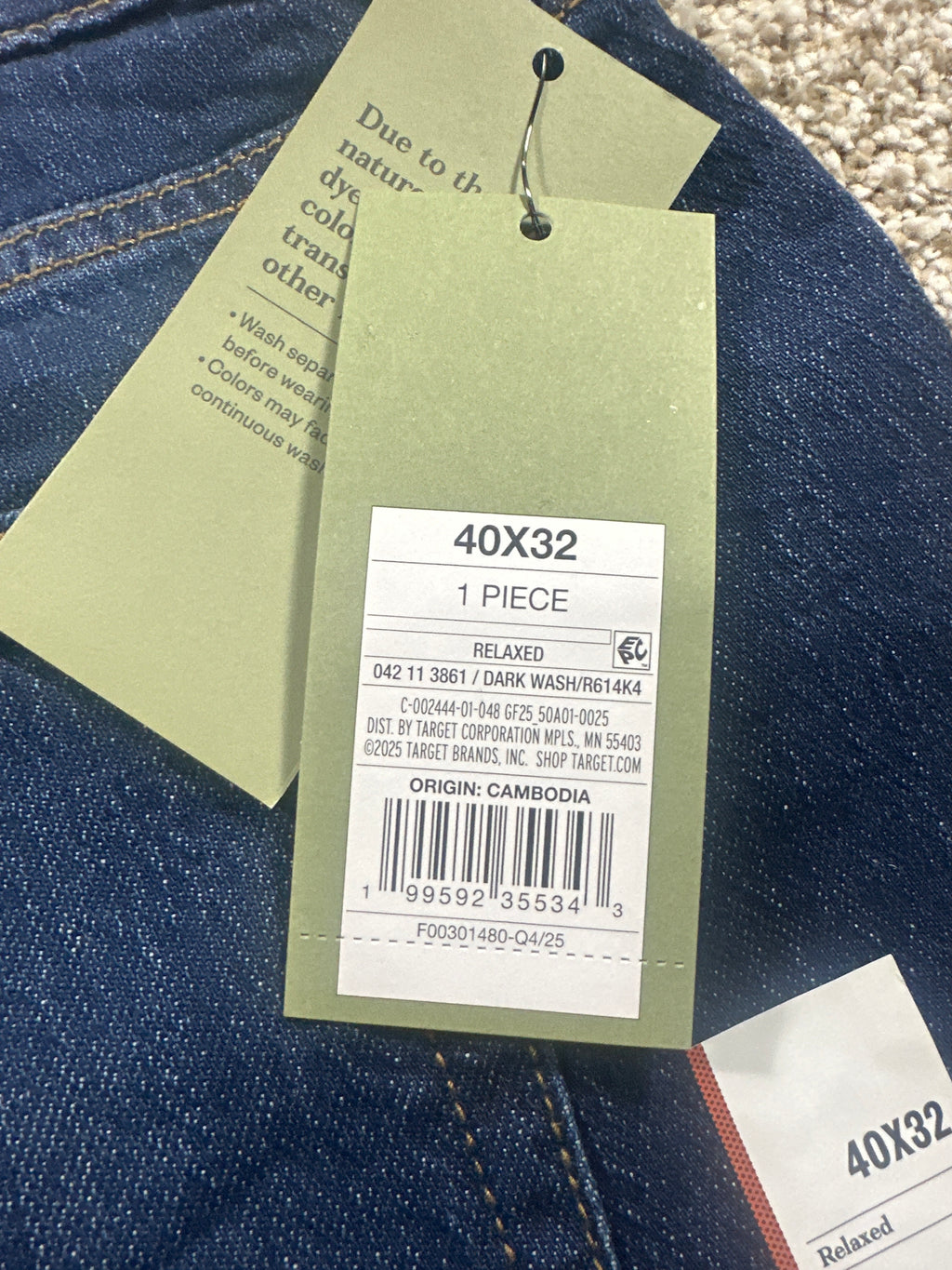 Goodfellow & Co relaxed jeans dark wash 40x32 - photo 5