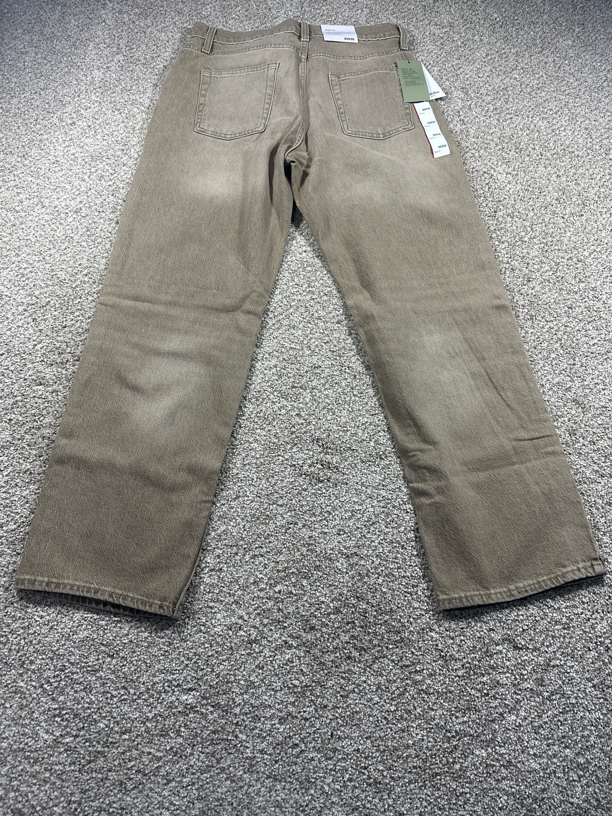 Goodfellow & Co Maverick men's relaxed straight jeans 30x30 beige