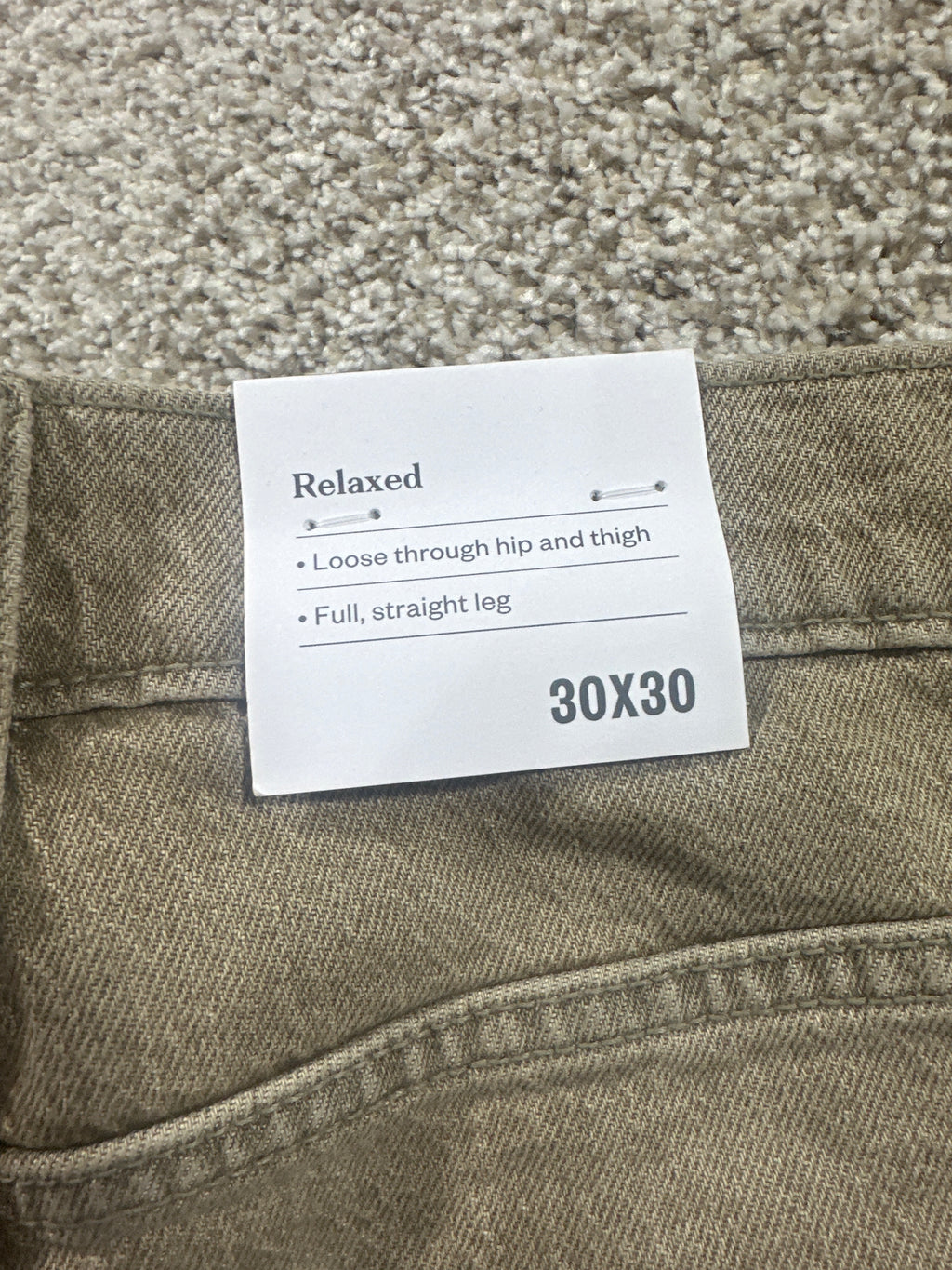 Goodfellow & Co Maverick men's relaxed straight jeans 30x30 beige