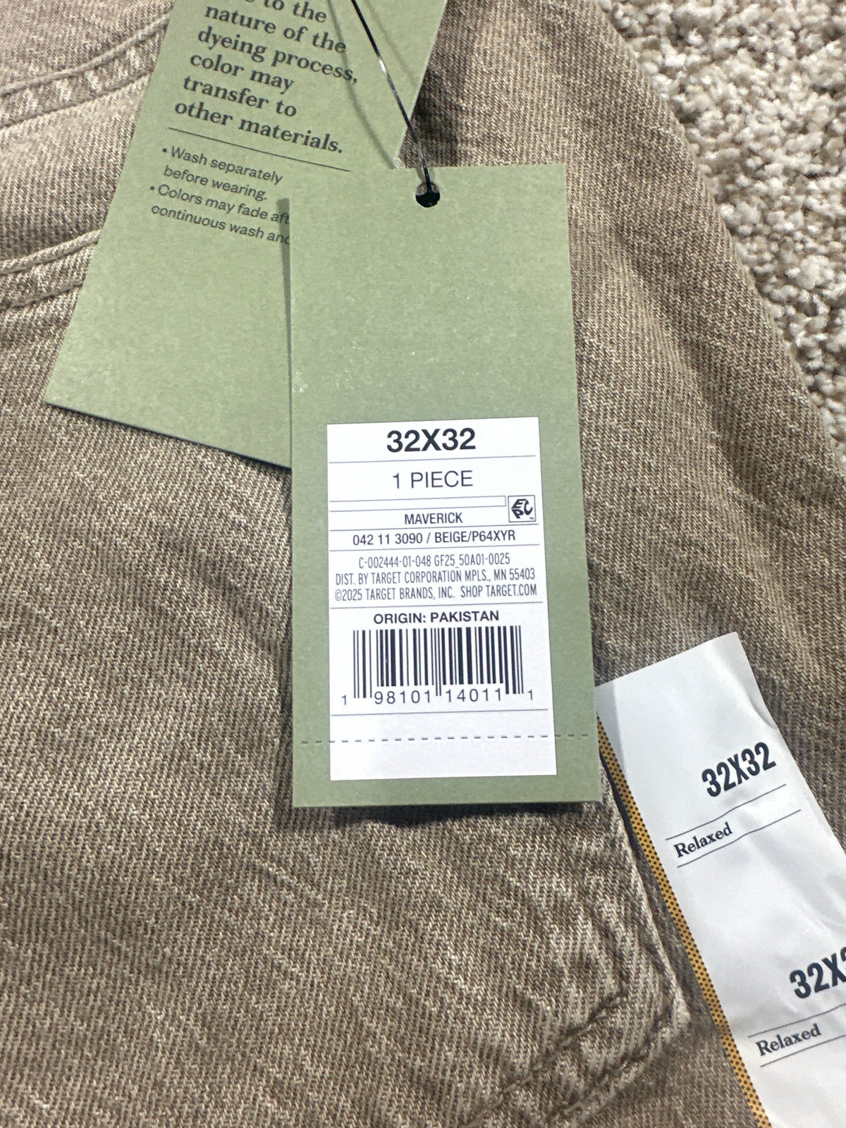 Goodfellow & Co Maverick relaxed jeans beige 32x32 - photo 5