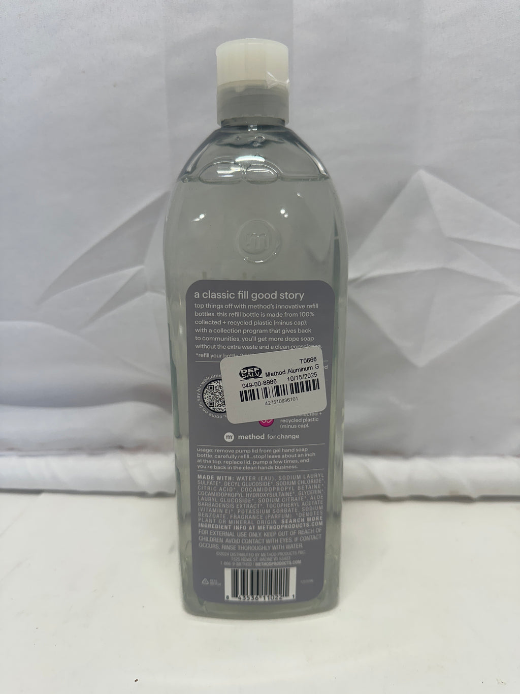 Method Gel Hand Wash Refill – Vetiver + Amber 34 oz (3X Refill)