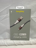 heyday 4ft Lightning to USB-A Charging Cable Black White MFi Certified