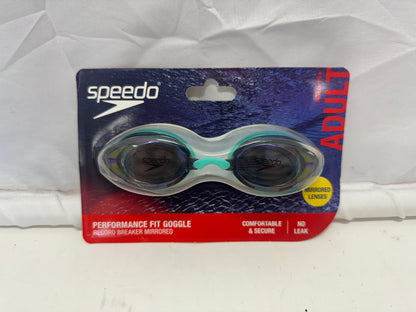 Speedo Adult Record Breaker Mirrored Swim Goggles Arctic Glass UV Anti Fog