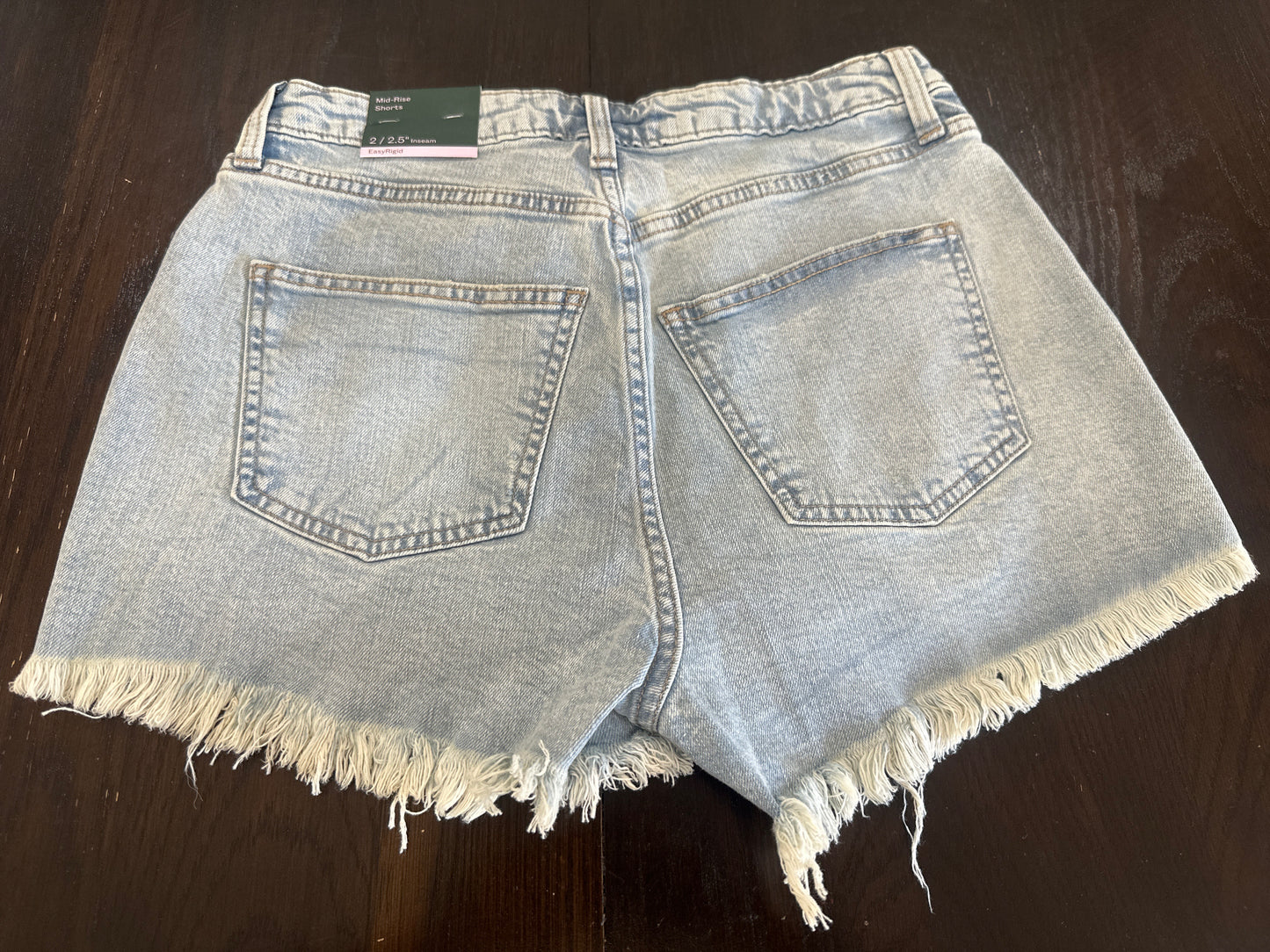 Wild Fable Women's Mid Rise Distressed Denim Shorts Light Wash