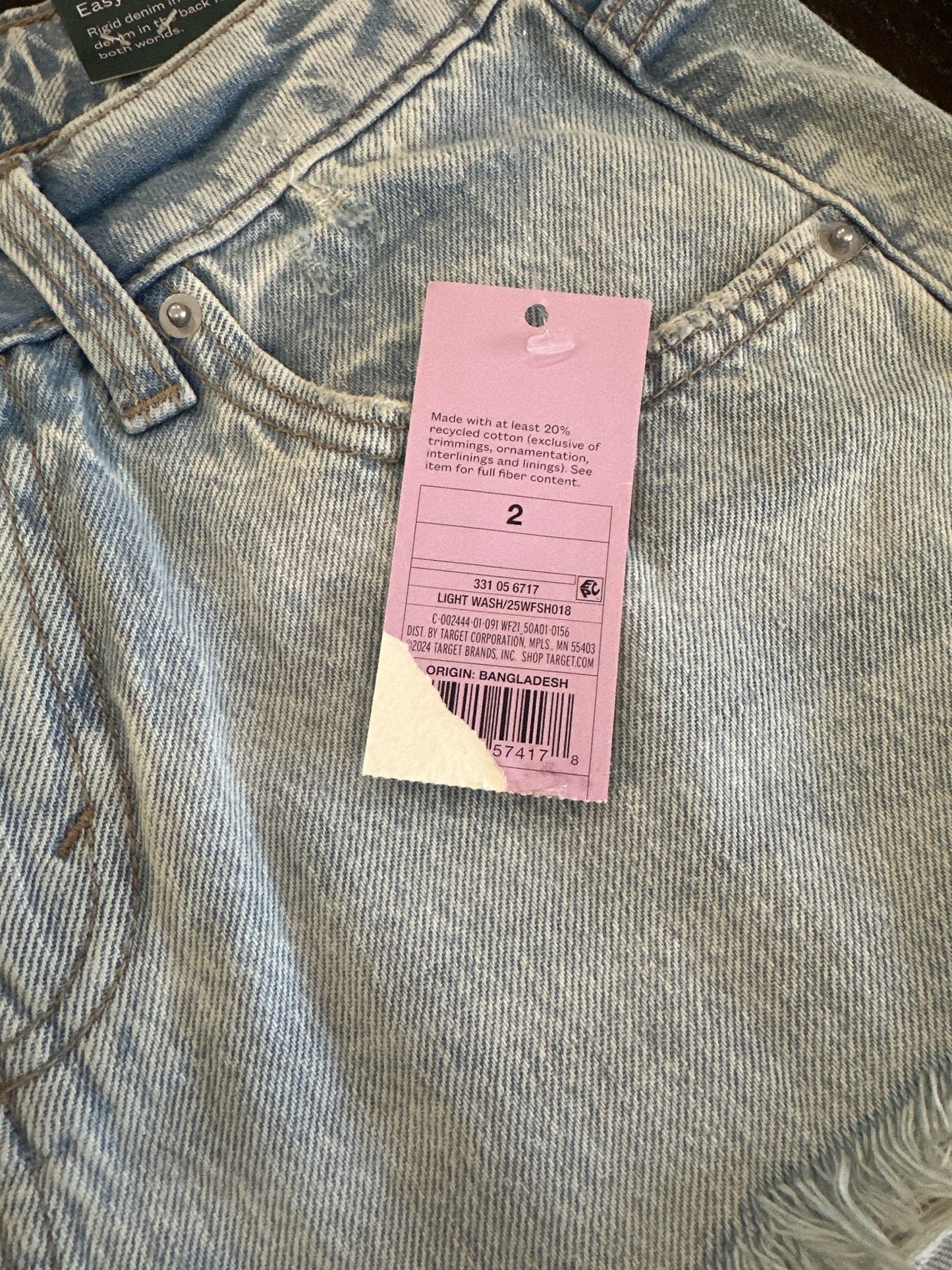 Wild Fable Women's Mid Rise Distressed Denim Shorts Light Wash