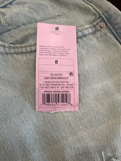 Wild Fable Women's Mid Rise Distressed Denim Shorts Light Wash