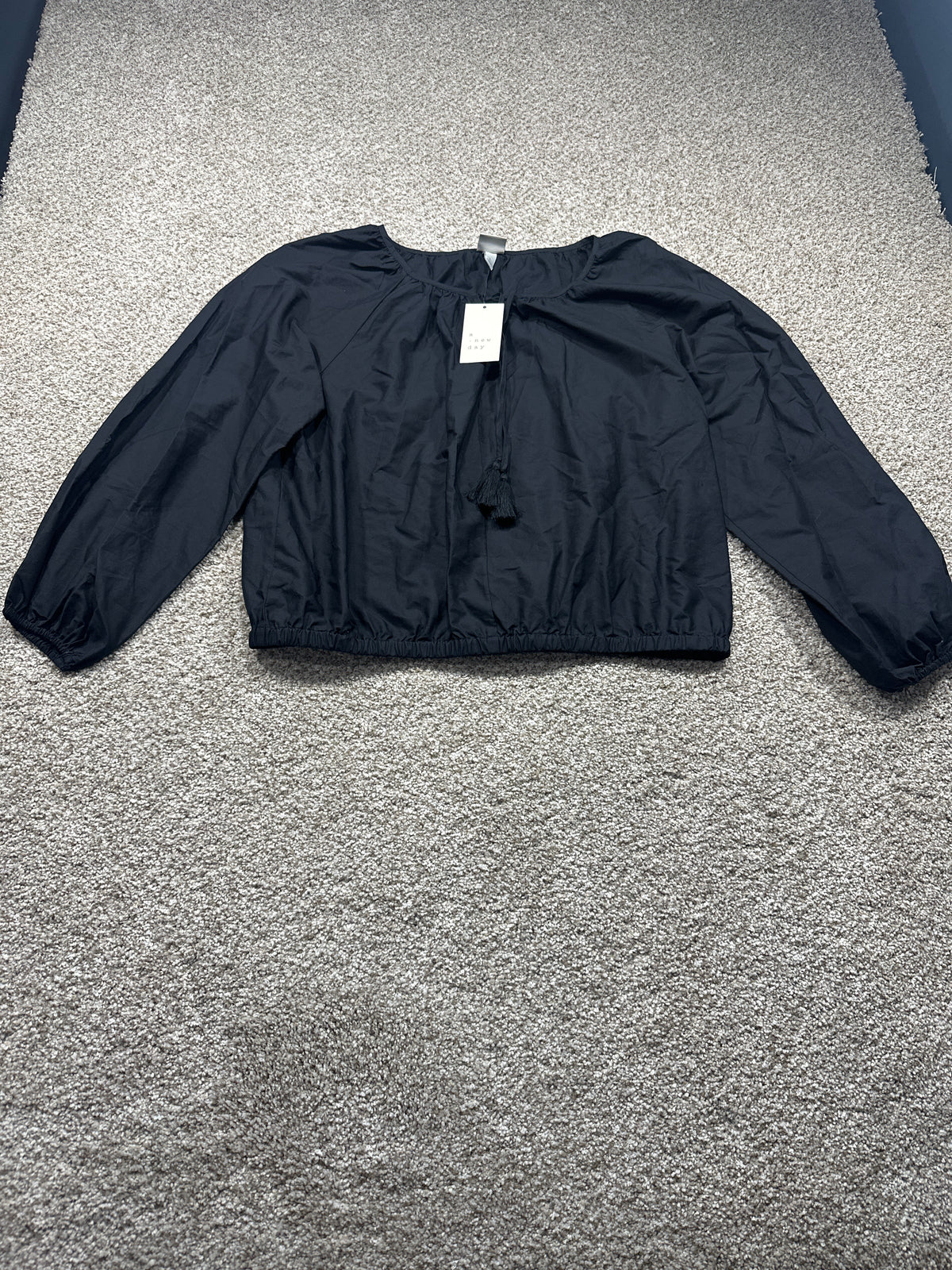 A New Day black tassel tie blouse view 1