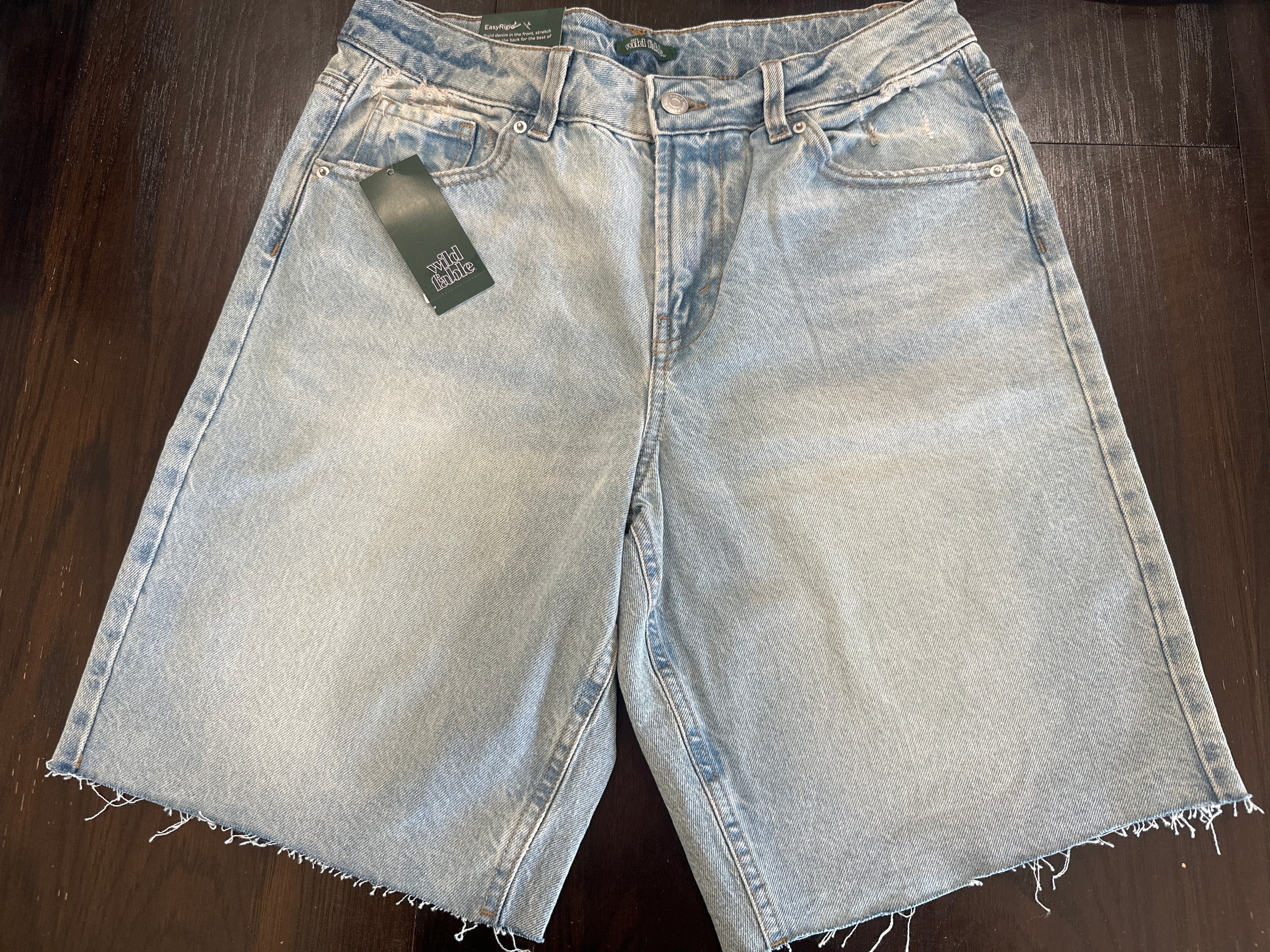 Wild Fable Women's Mid Rise Denim Bermuda Shorts Light Wash
