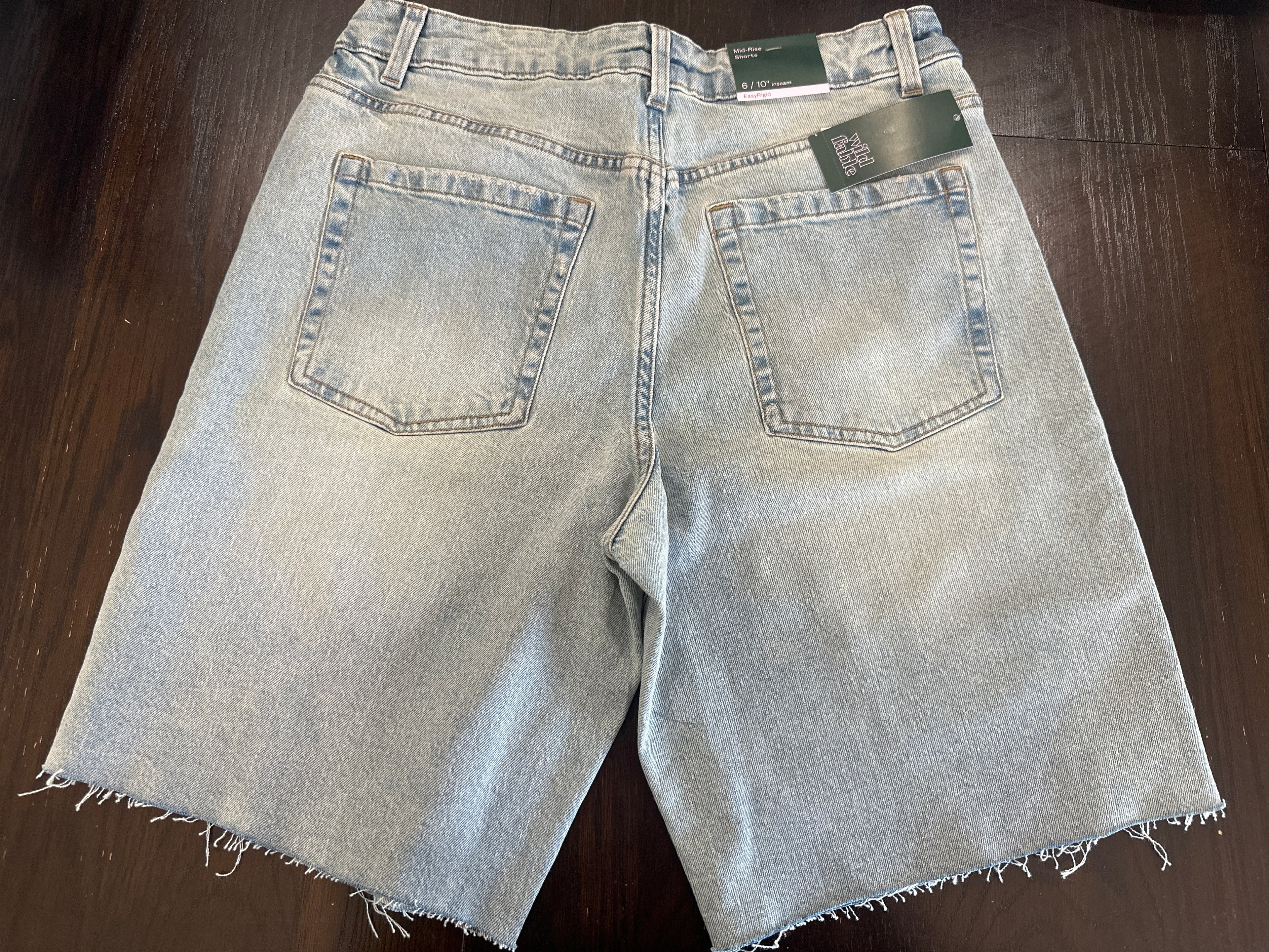 Wild Fable Women's Mid Rise Denim Bermuda Shorts Light Wash