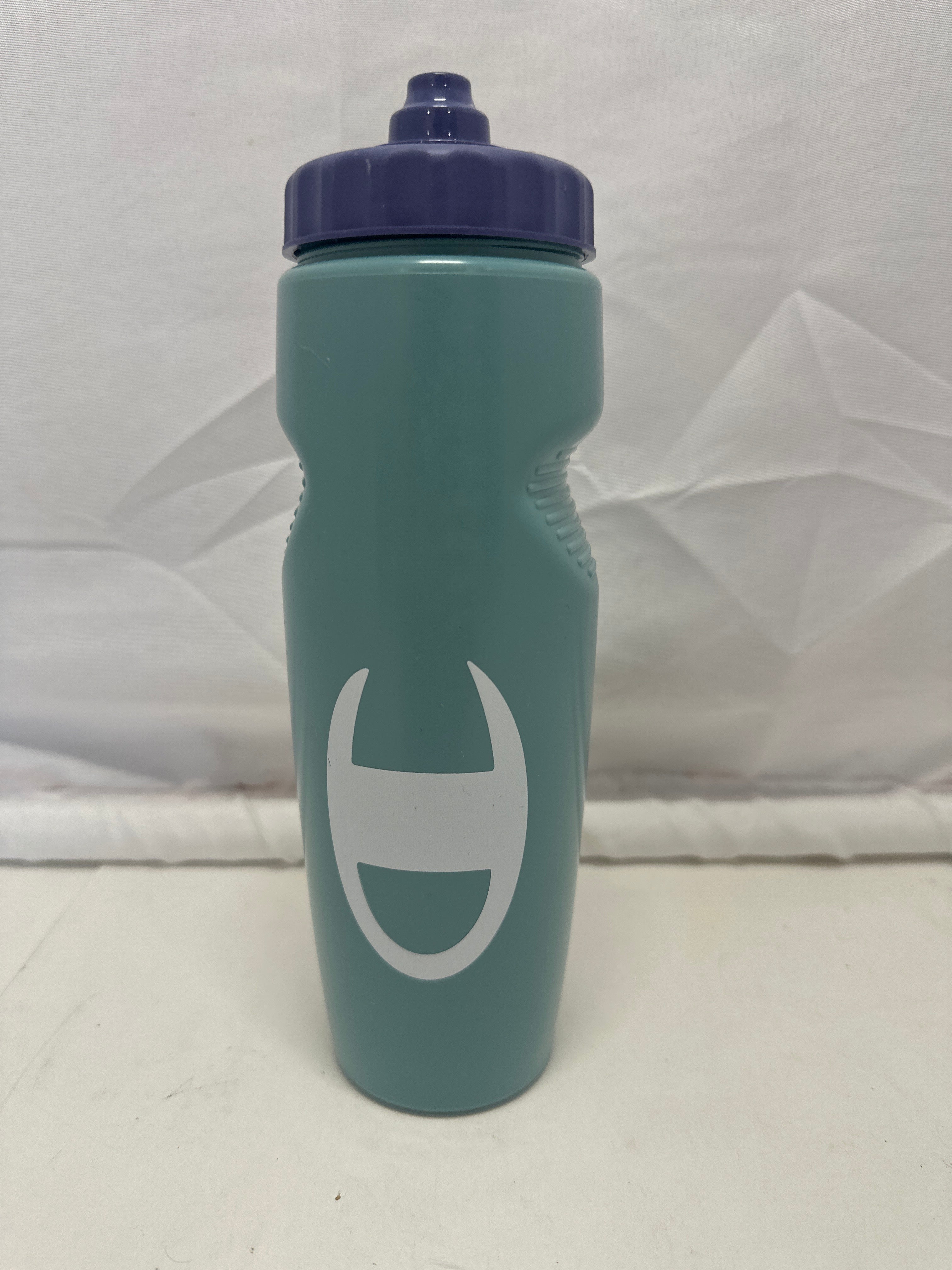 Champion Squeeze Water Bottle Teal with Blue Cap Sports Drink Bottle