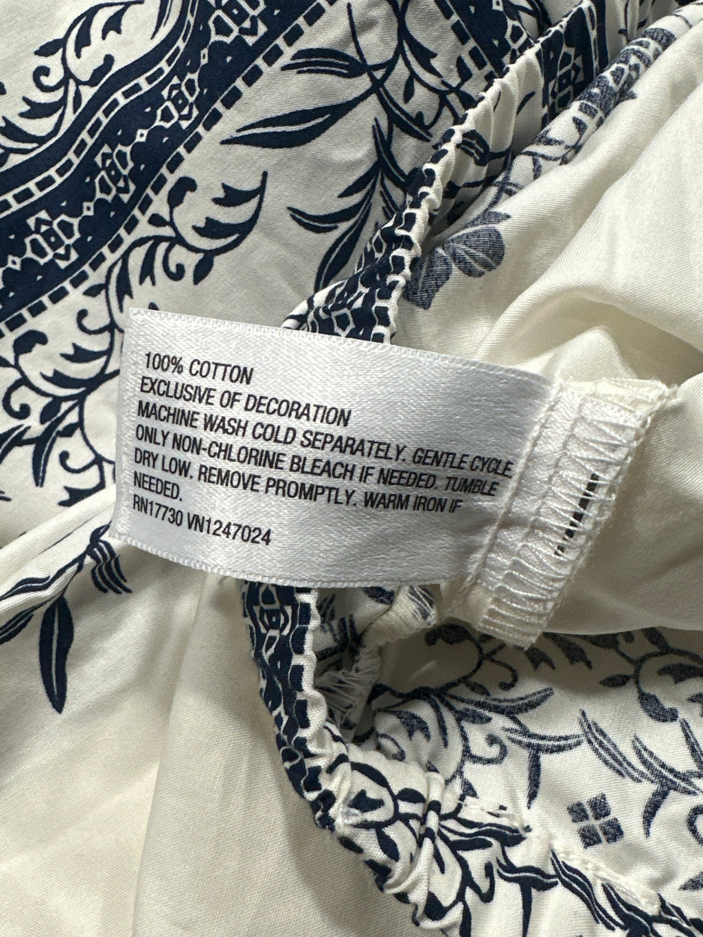 A New Day white navy floral print blouse view 4