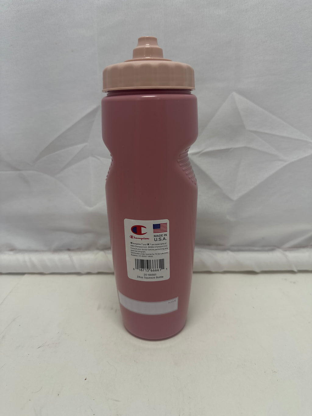 Champion Squeeze Water Bottle Pink with Pink Cap Sports Drink Bottle