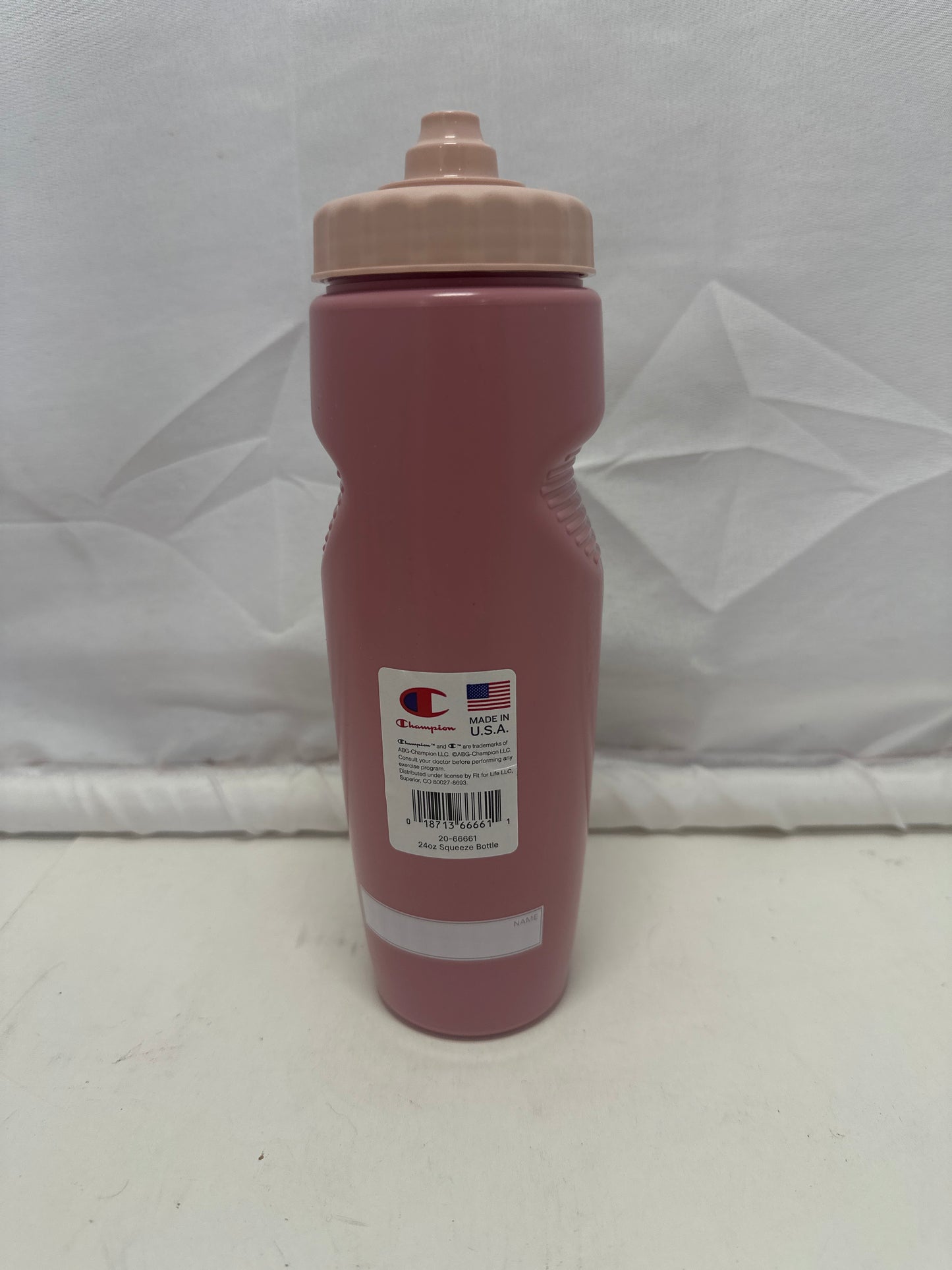 Champion Squeeze Water Bottle Pink with Pink Cap Sports Drink Bottle