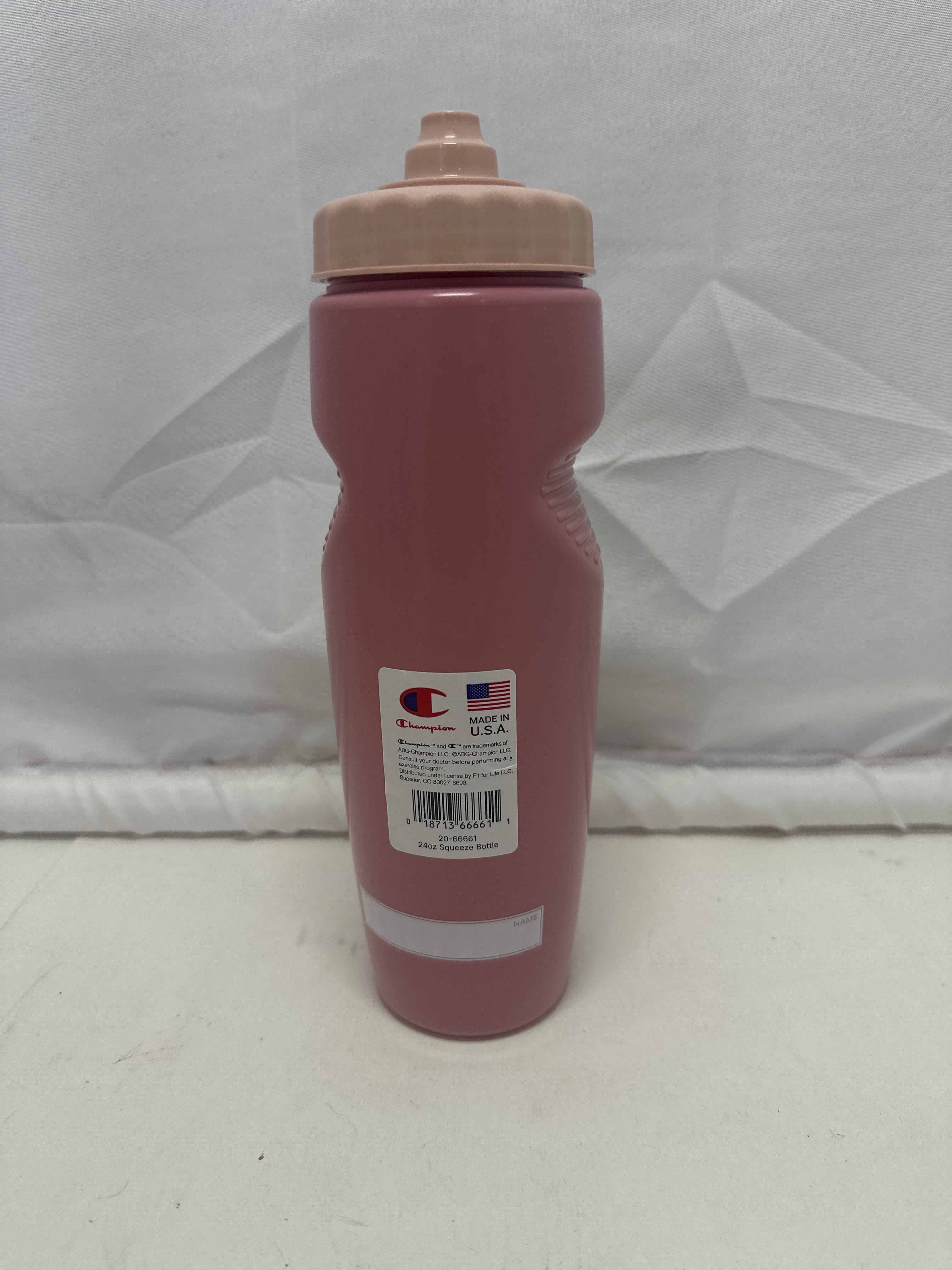 Champion Squeeze Water Bottle Pink with Pink Cap Sports Drink Bottle