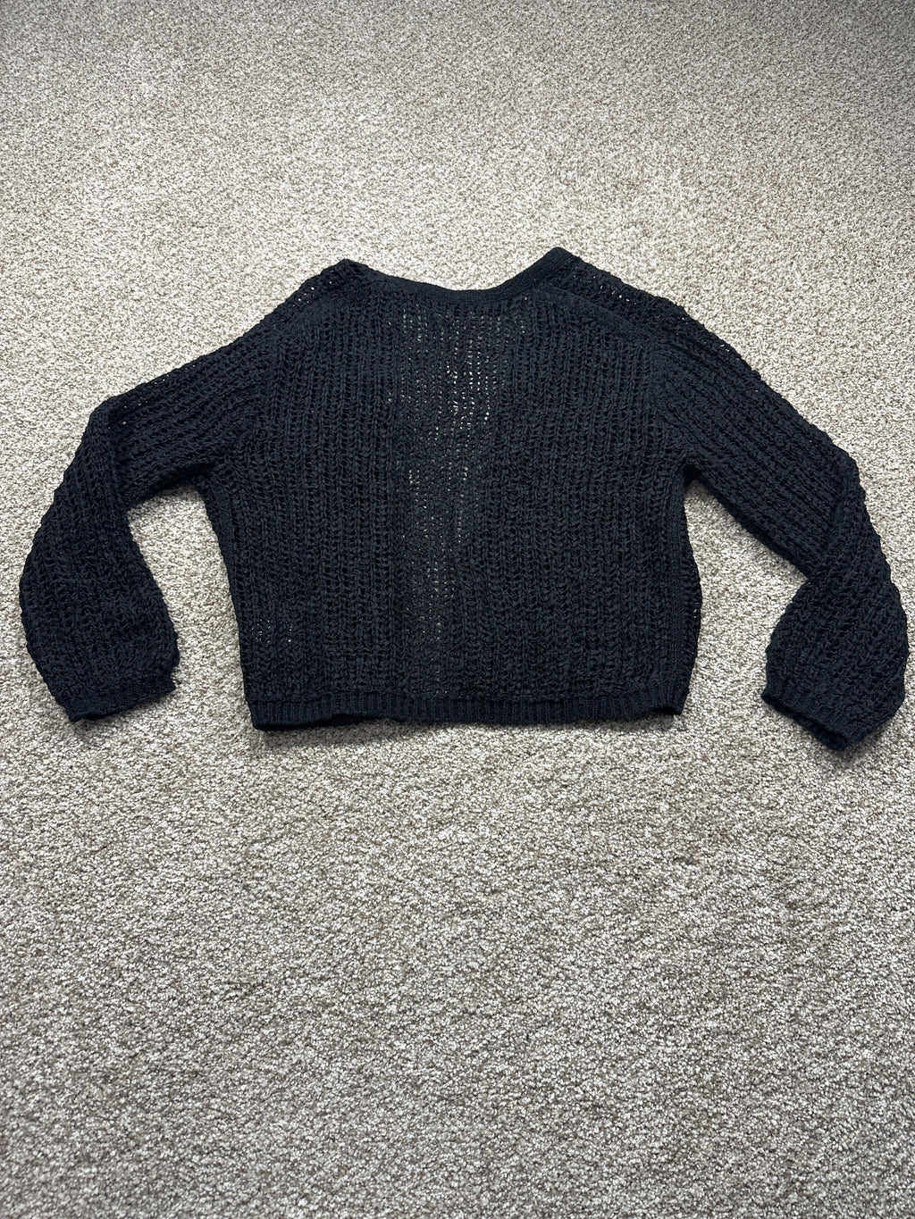 A New Day black open knit crochet cardigan, medium
