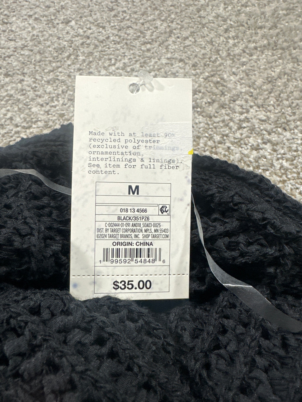 A New Day black open knit crochet cardigan, medium