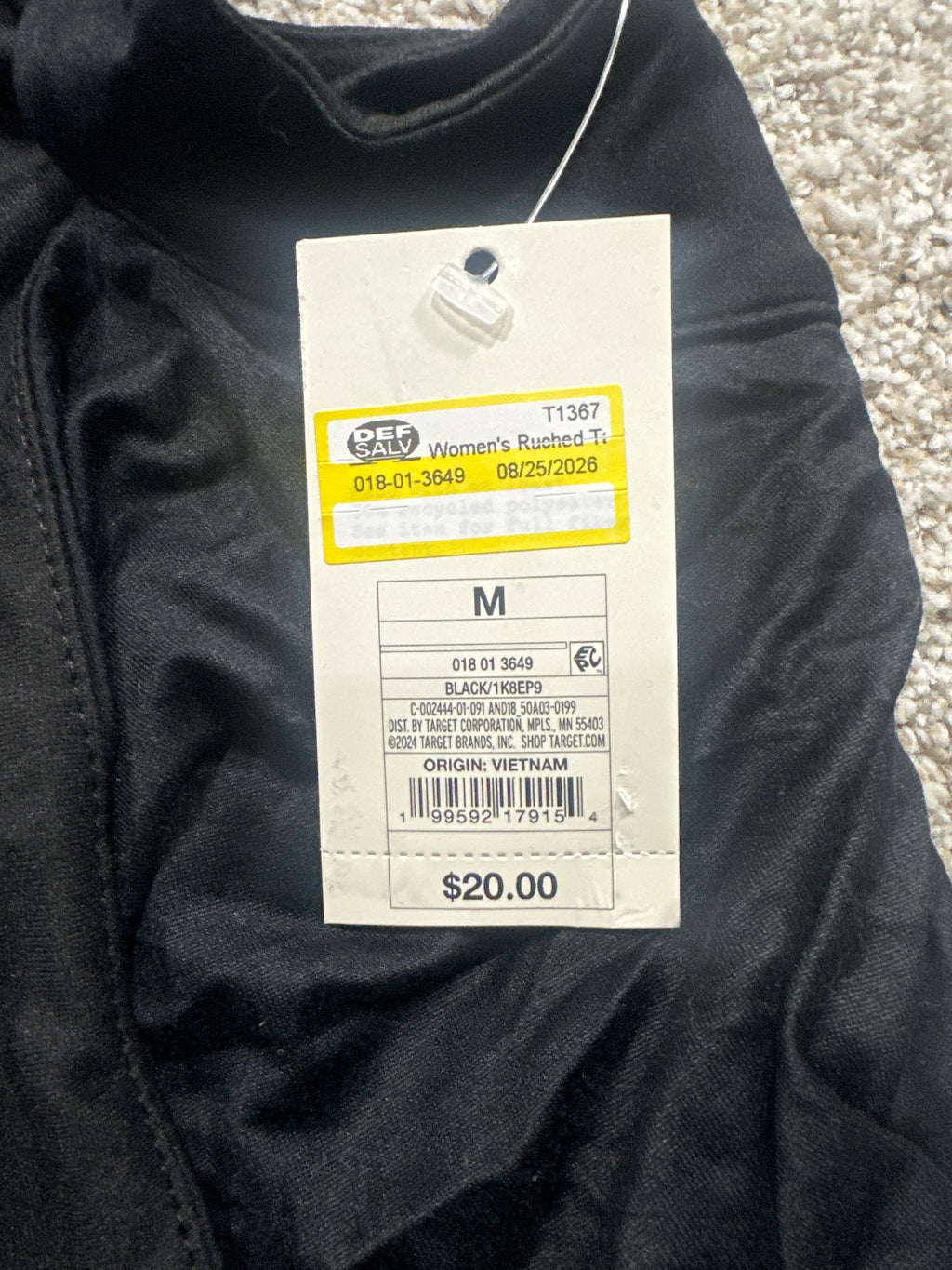 A New Day black ruched halter tank top, medium