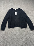 A New Day black long sleeve tape yarn open cardigan, small