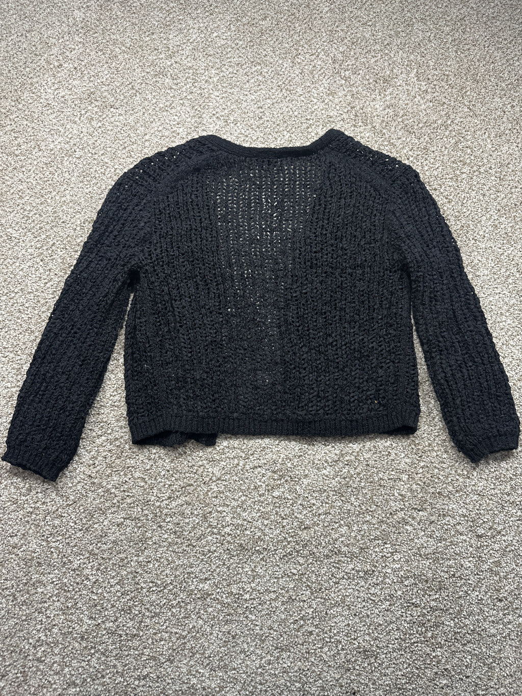 A New Day black long sleeve tape yarn open cardigan, small