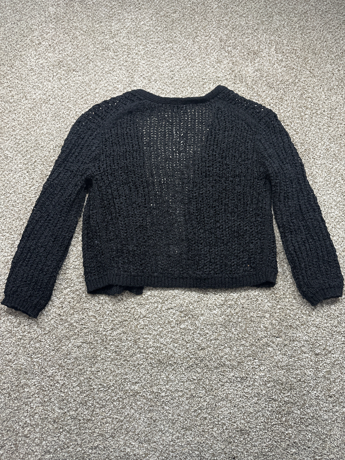 A New Day black long sleeve tape yarn open cardigan, small