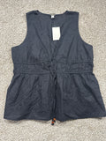 A New Day black eyelet tie front peplum top, view 1