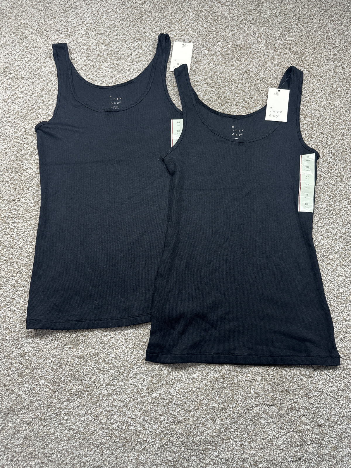 Two-pack A New Day black ribbed tank tops, extra small