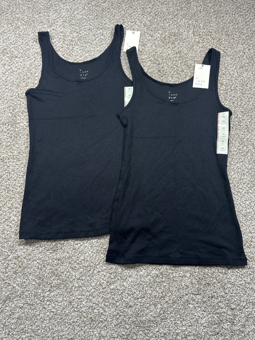 Two-pack A New Day black ribbed tank tops, extra small