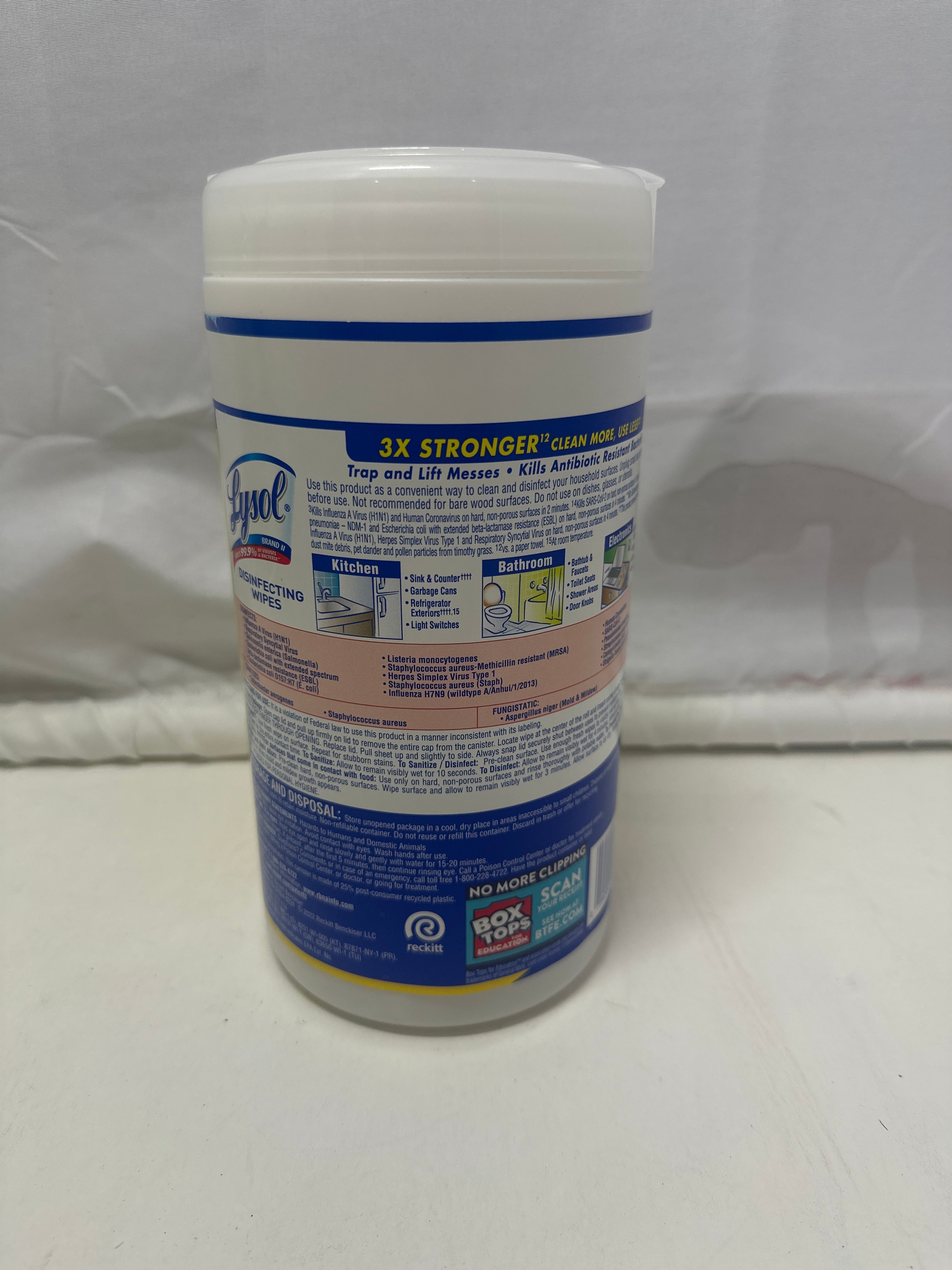 Lysol Disinfecting Wipes Lemon & Lime Blossom – 80 Count Canister