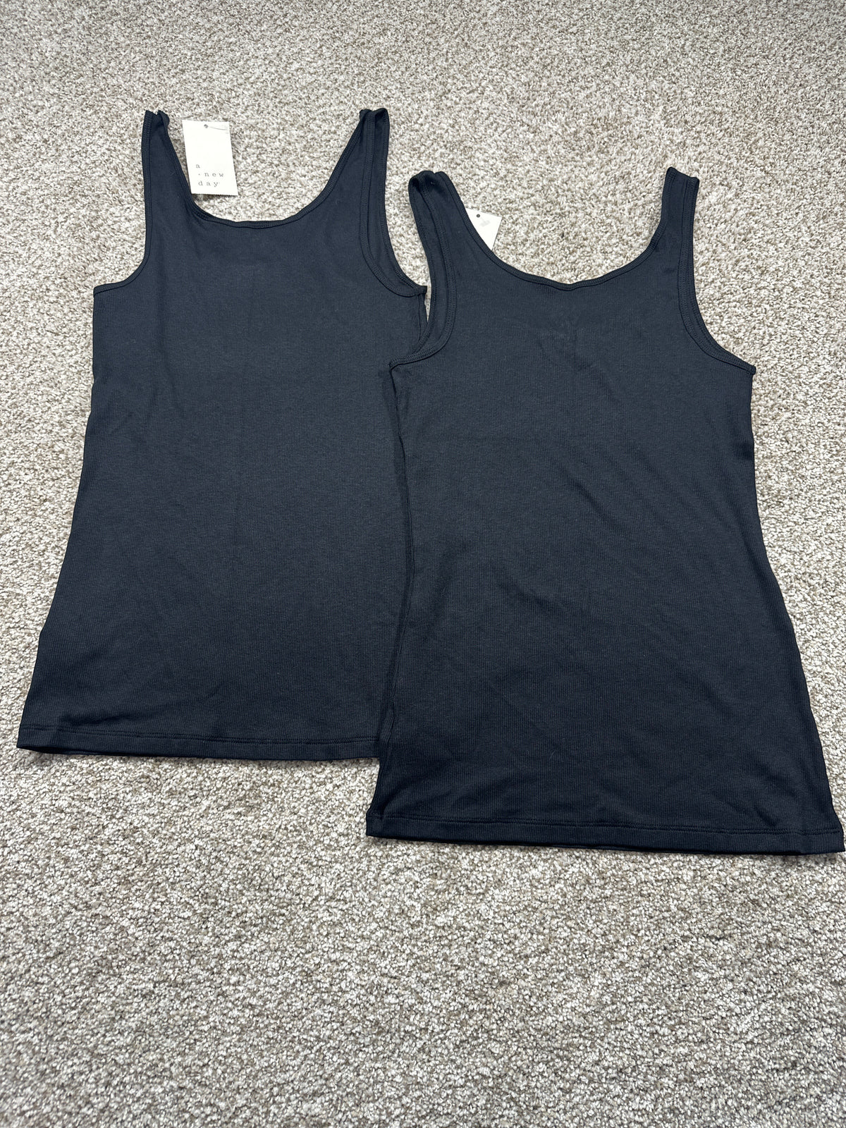 Two-pack A New Day black ribbed tank tops, extra small