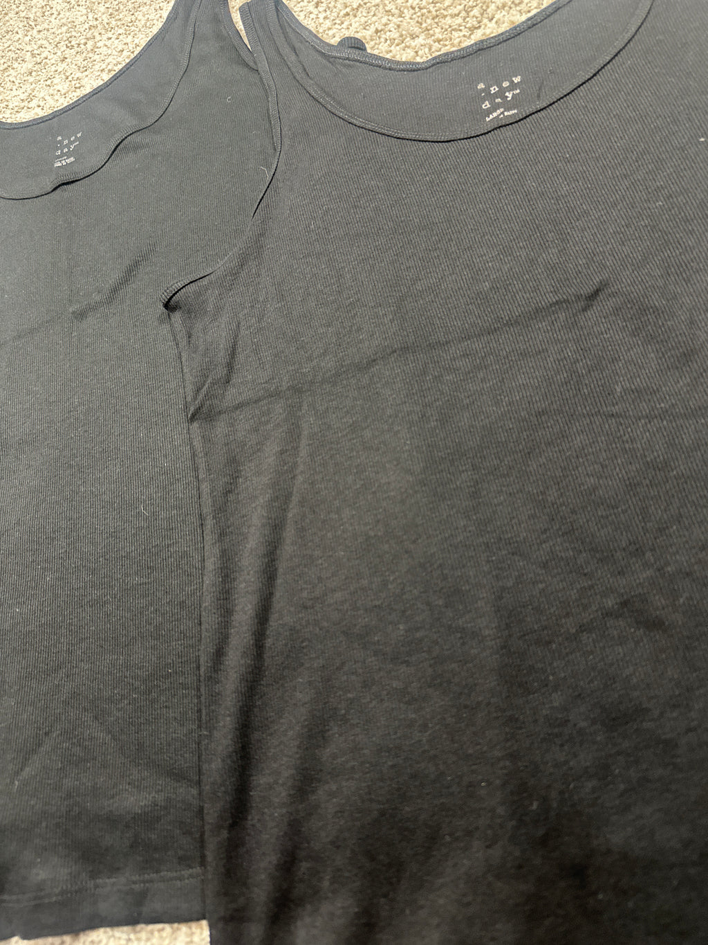 Two-pack A New Day black ribbed tank tops, large