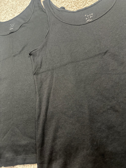 Two-pack A New Day black ribbed tank tops, large