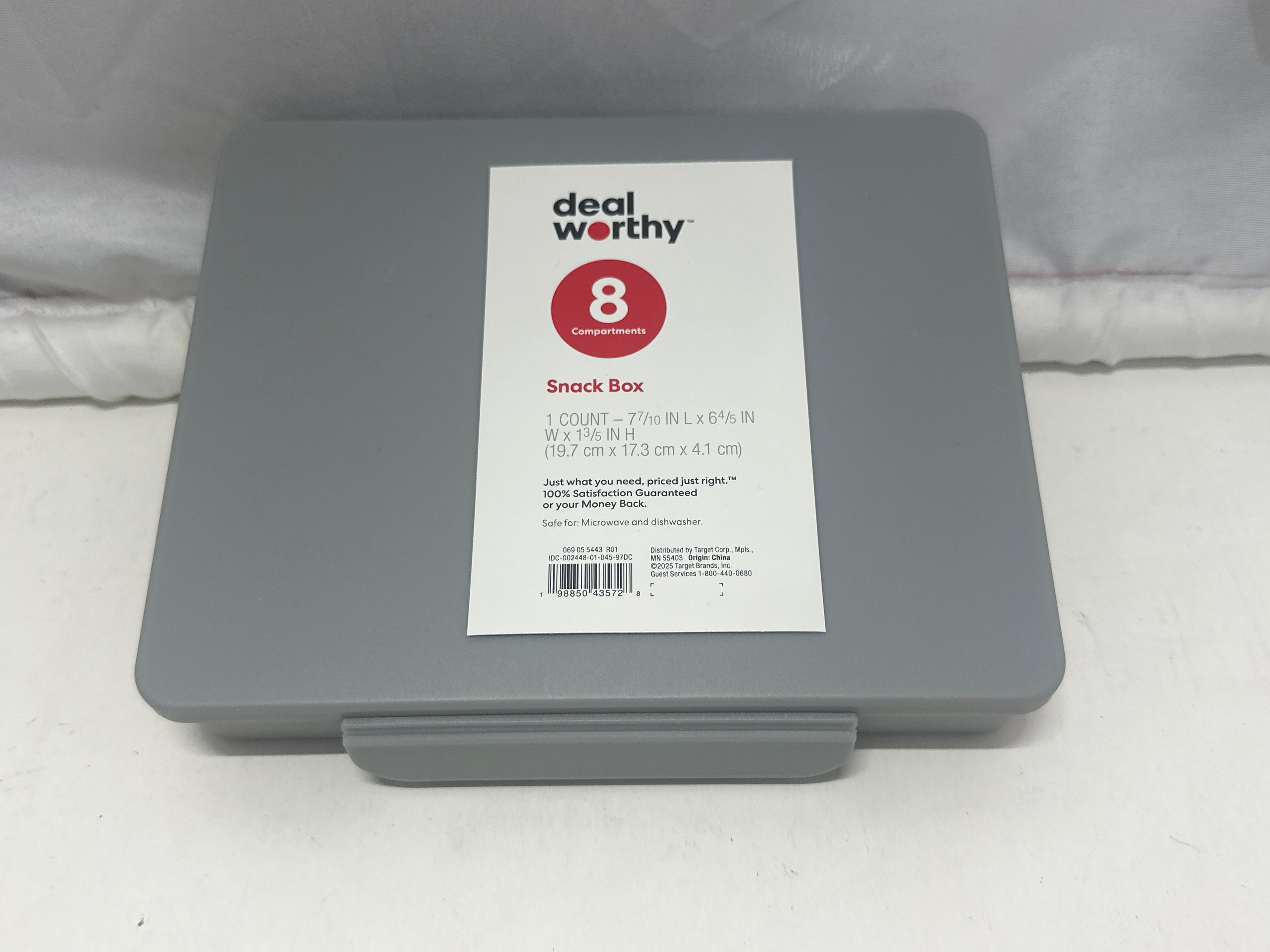 Dealworthy Snack Box 8 Compartment Gray Bento Food Storage Container