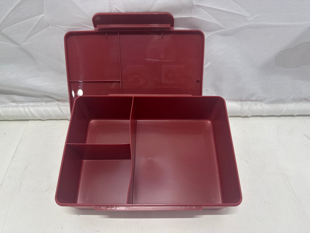 Dealworthy Bento Box 3 Compartment Lunch Box Red Microwave Dishwasher Safe