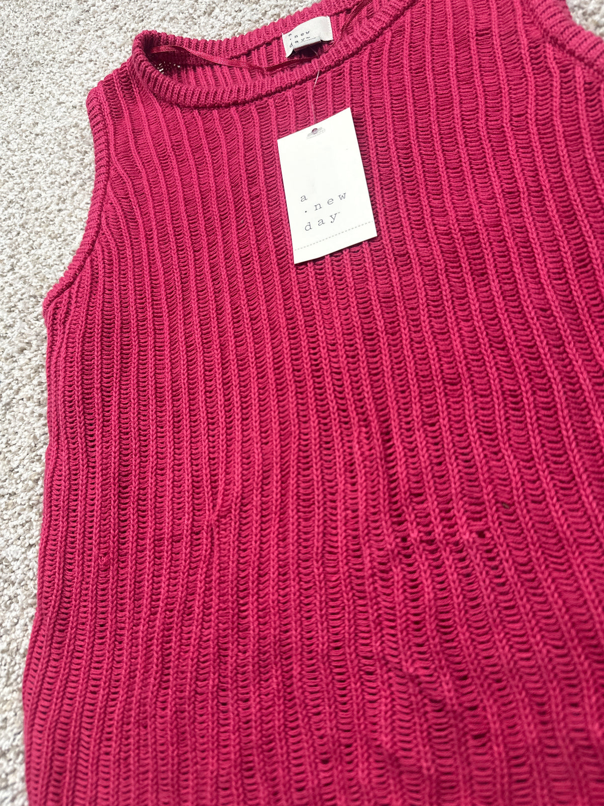 A New Day red ribbed sweater tank view 2