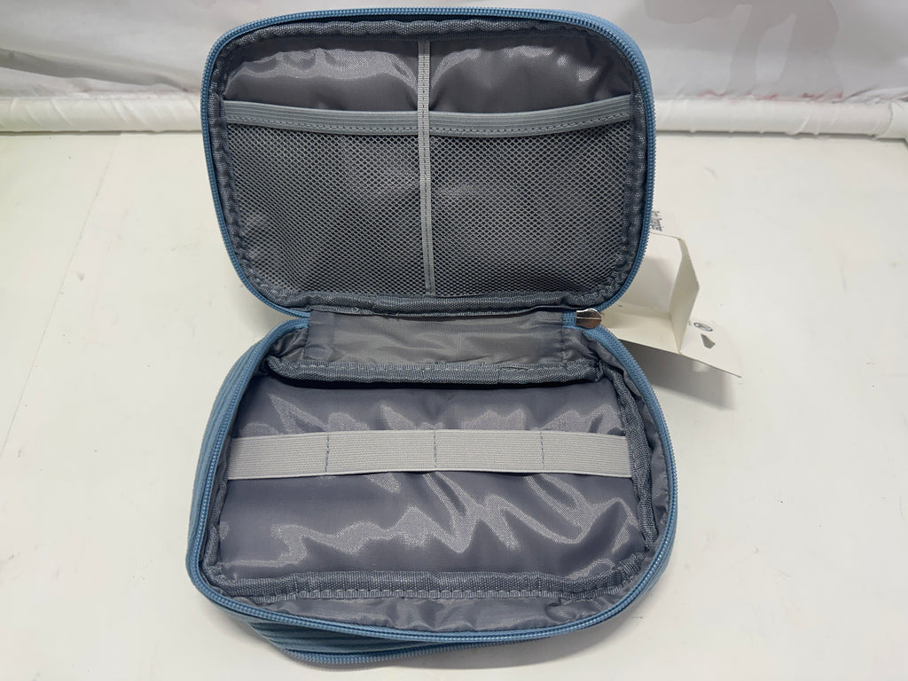 U Brands Tech Organizer Case Blue Corduroy Travel Cable Accessory Storage