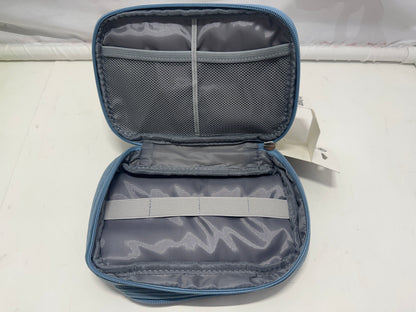 U Brands Tech Organizer Case Blue Corduroy Travel Cable Accessory Storage