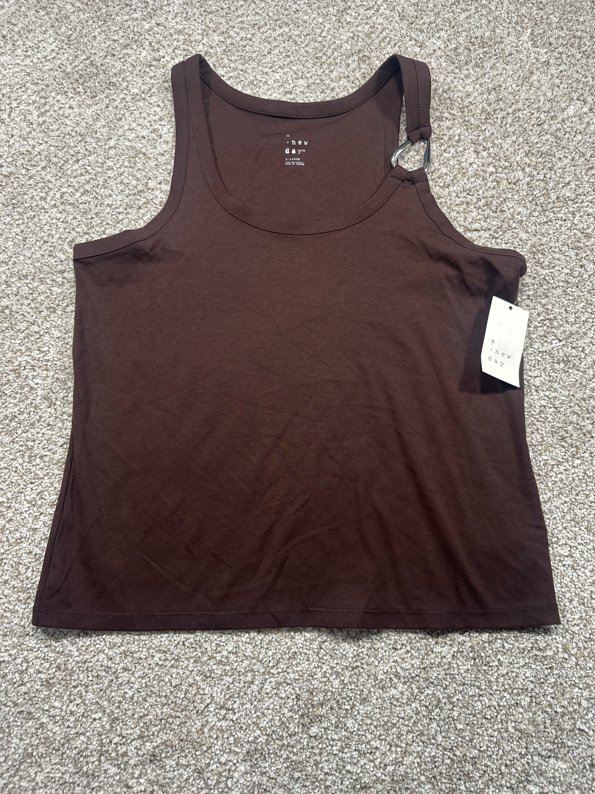 A New Day brown scoop neck tank top view 1
