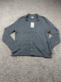 A New Day heather gray ribbed button front cardigan, view 1