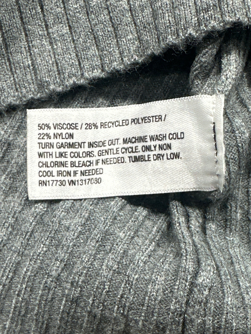A New Day heather gray ribbed button front cardigan, view 4