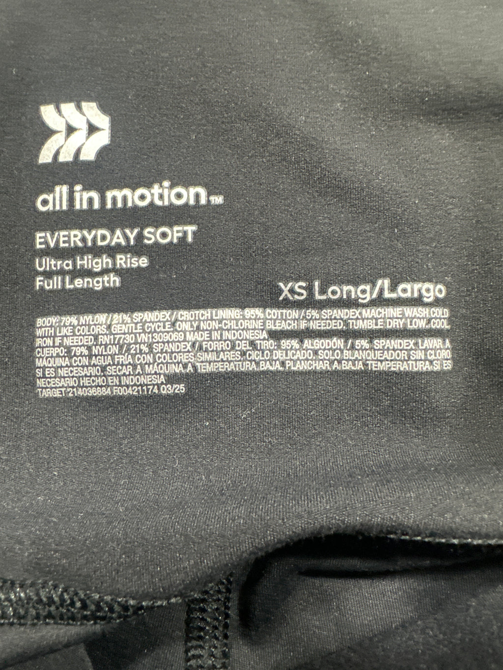 All in Motion women's black Everyday Soft ultra high-rise full-length leggings, photo 4