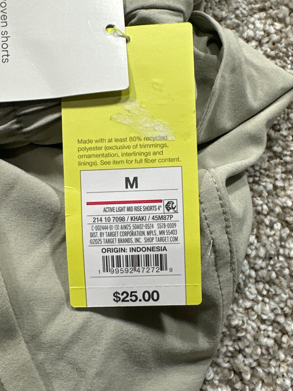 All in Motion women's khaki Active Light woven mid-rise shorts, photo 5