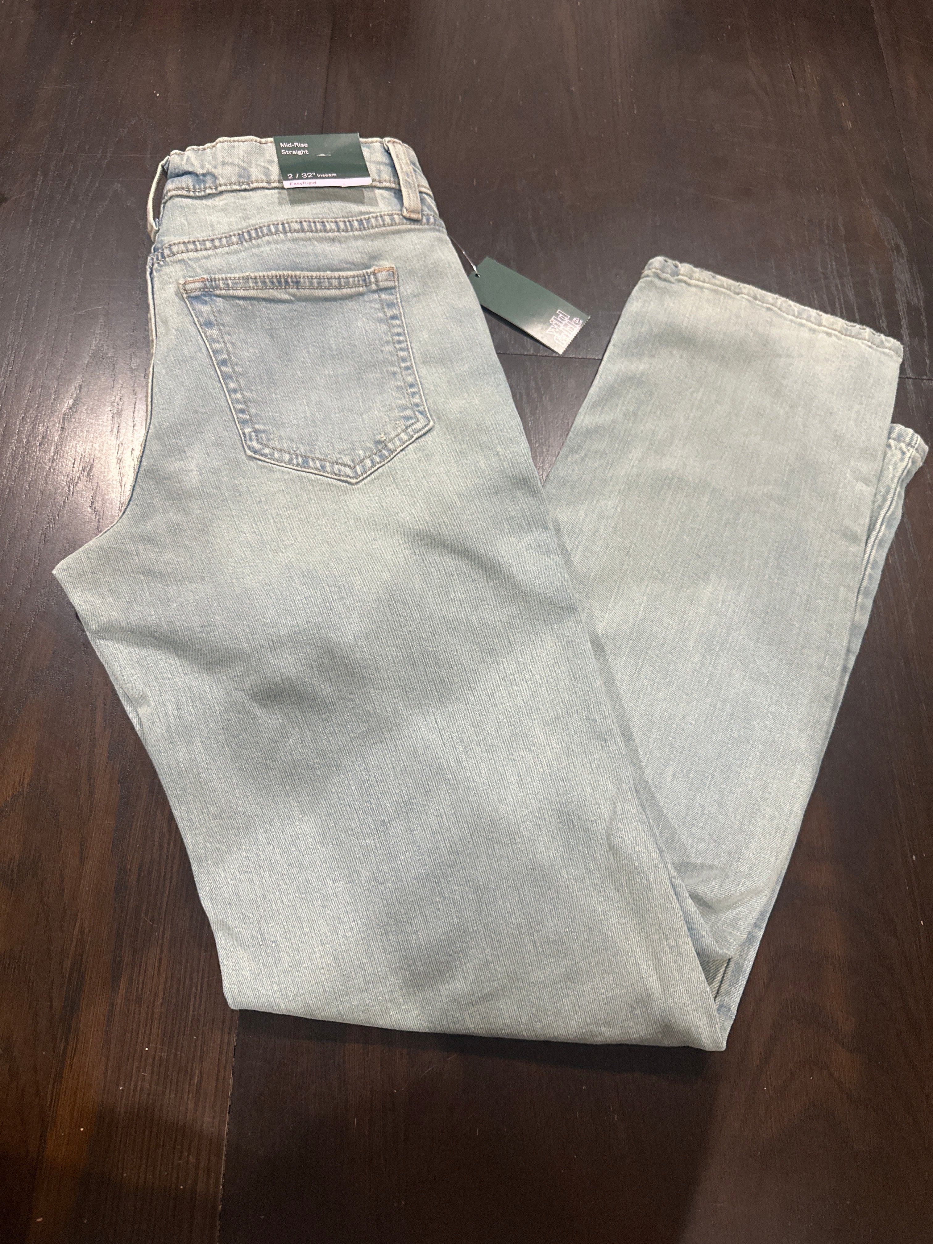 Wild Fable Mid-Rise Straight Leg Distressed Jeans