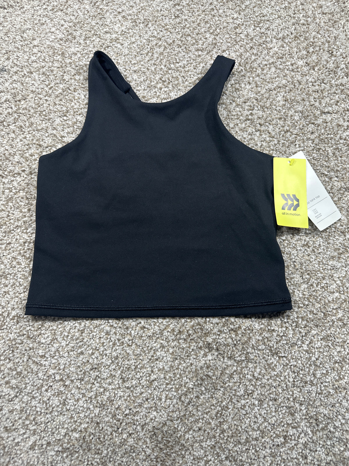 All in Motion women's black crisscross-back crop tank top, photo 1