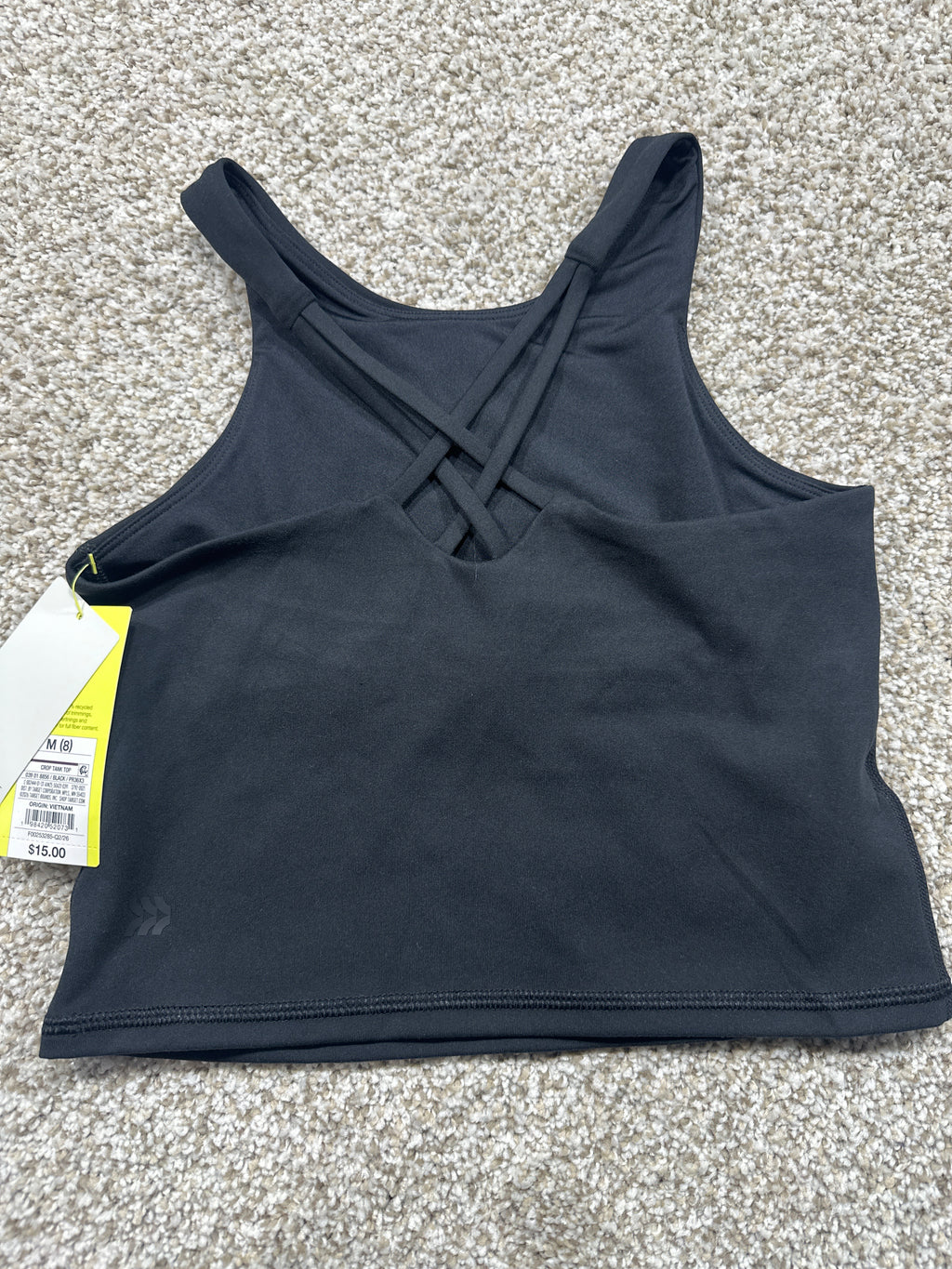 All in Motion women's black crisscross-back crop tank top, photo 3